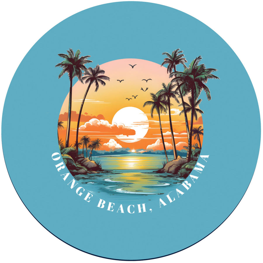 Orange Beach Alabama Design B Souvenir Coaster Paper 4 Pack Image 1