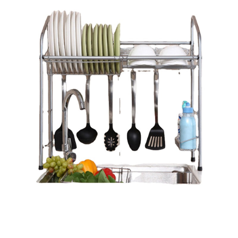 1/2 Layer Stainless Steel Rack Shelf Storage for Kitchen Dishes Arrangement Image 1