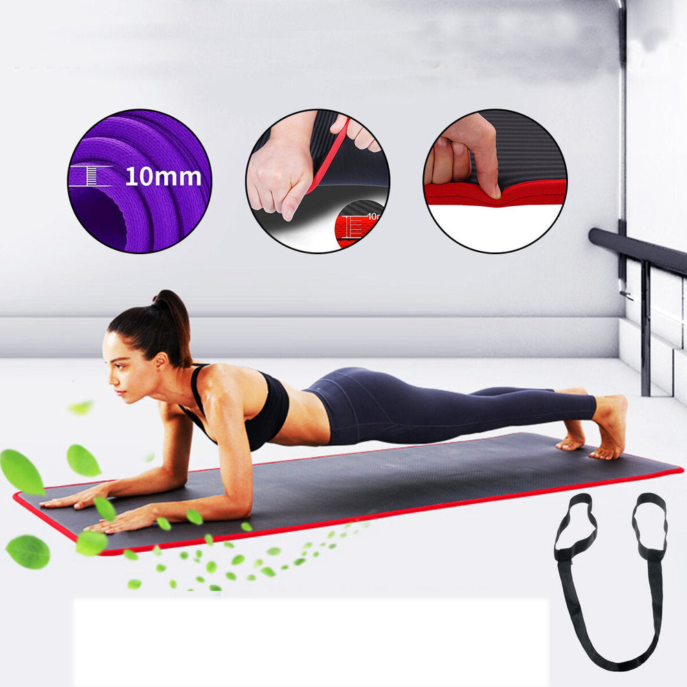10mm Thick Yoga Mat Comfortable Non-slip Exercise Training Pad Gymnastics Fitness Foam Mats Image 2