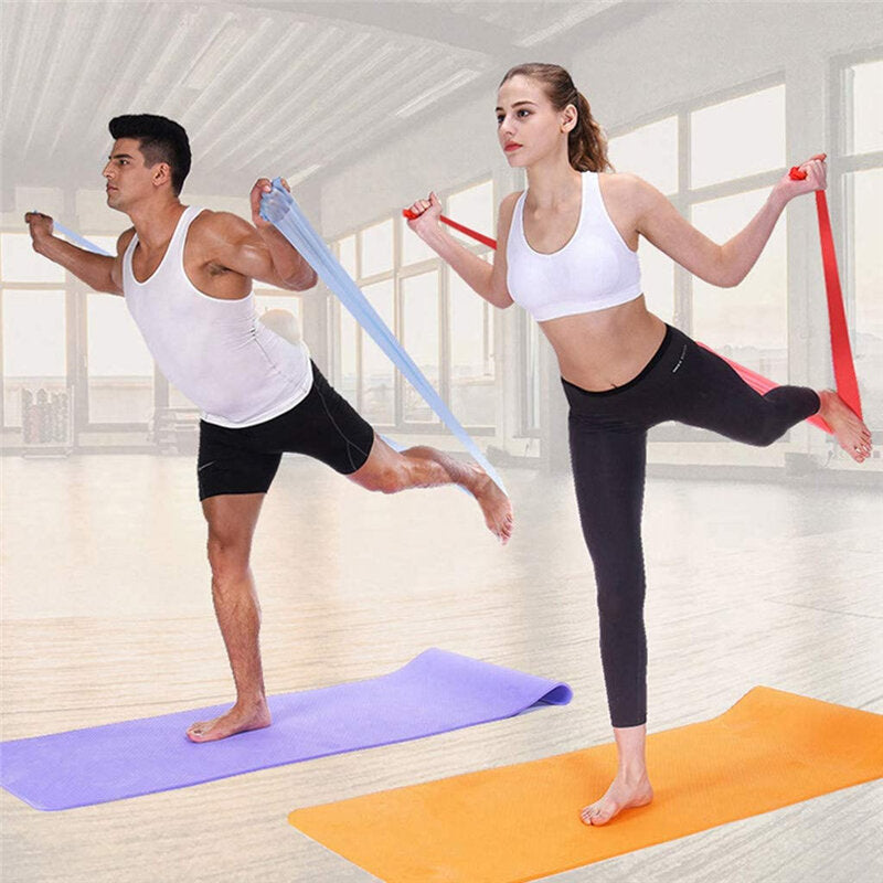 1.5m Yoga Resistance Bands Fitness Pilates Flexbands Gym Training Workout Stretch Belt Image 9