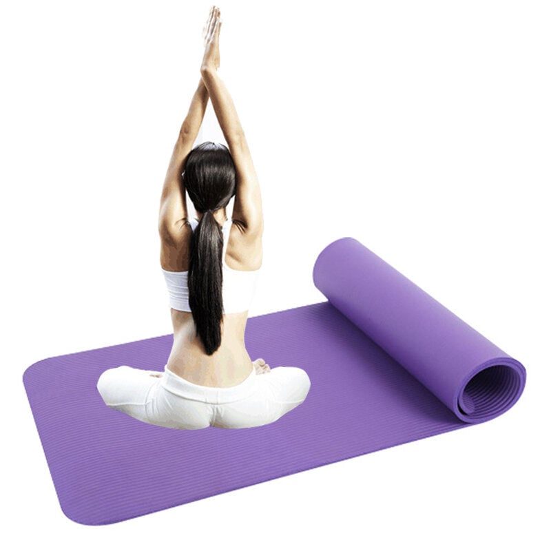 183x61x10mm Extra Thick Yoga Mats Nonslip TPE Pliates Mat Exercise Fitness Sport Image 2