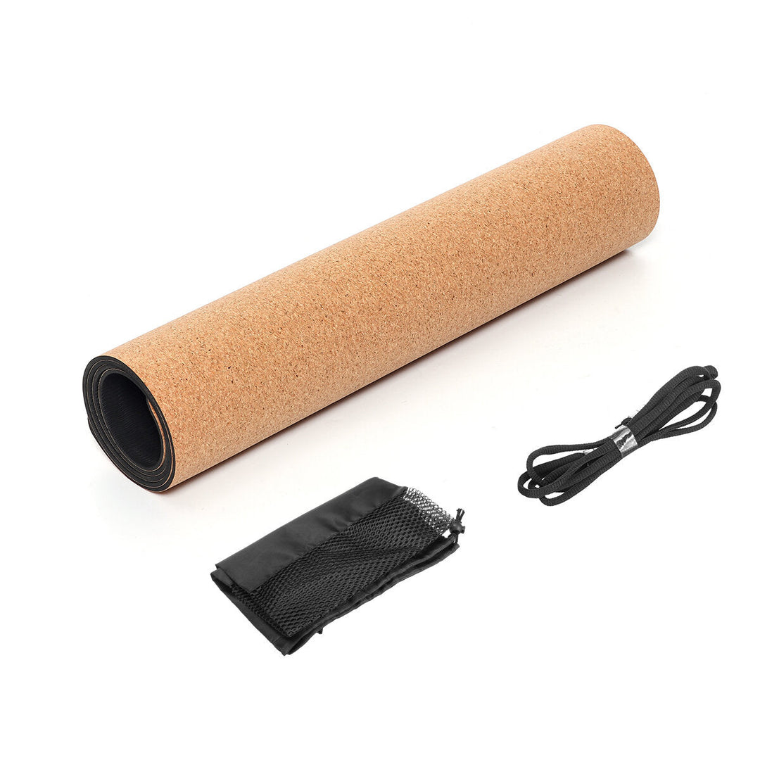 183x68cm Natural Cork TPE Yoga Mat Non-Slip Gym Mats Training Rugs Fitness Sports Mat Sports Protective Gear with Image 4
