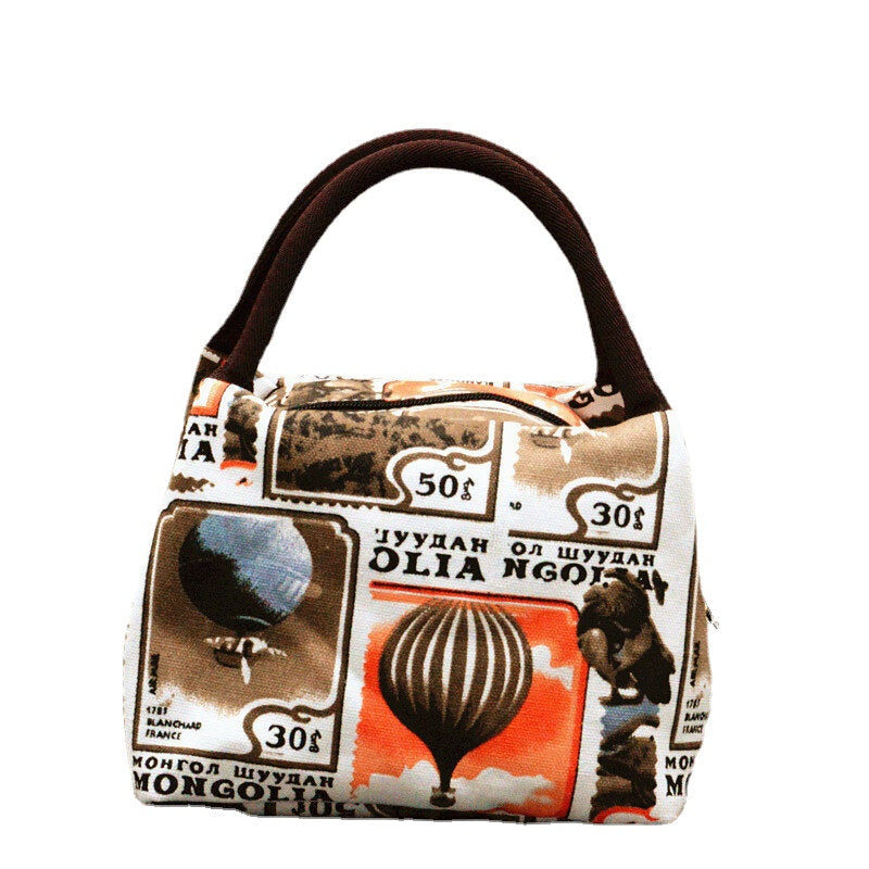 15 Styles Retro Lunch Tote Bag Zipper Travel Picnic Food Storage Container Woman Lady Mummy Handbag Image 10
