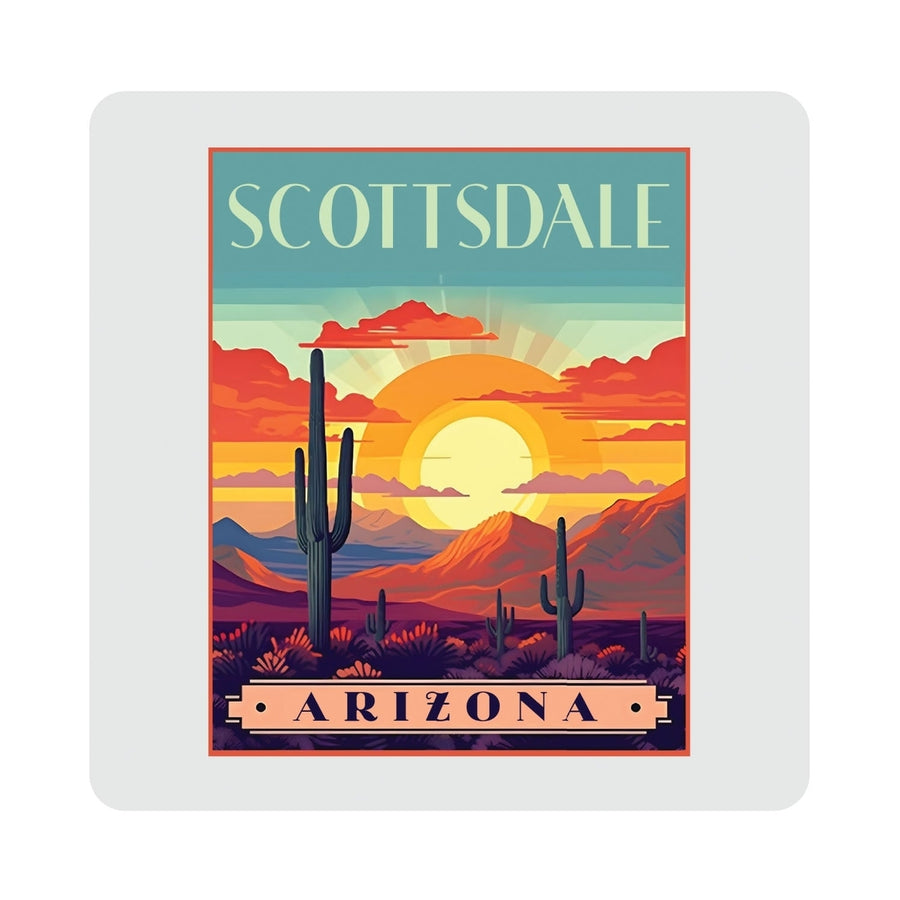 Scottsdale Arizona Design C Souvenir 4x4-Inch Coaster Acrylic 4 Pack Image 1