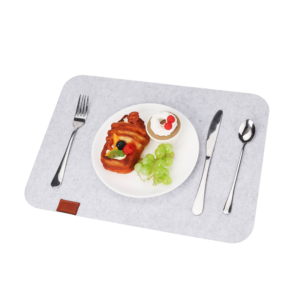 24PCS Place Mat Felt Placemats with Round and Square Coasters Anti-Slip Washable Image 4
