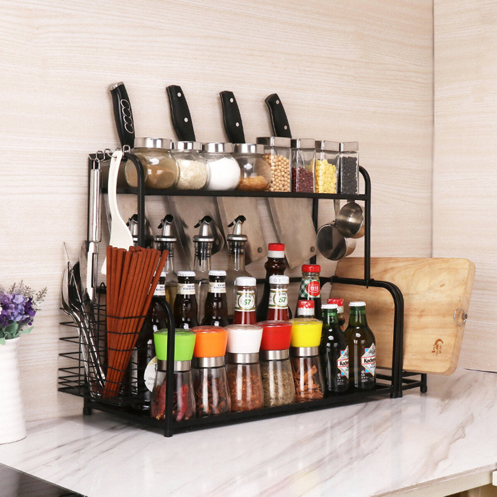 2/3 Layer Kitchen Storage Stand Holders and Racks Kitchen Shelf Holder Tool Flavoring Spice Rack Image 2