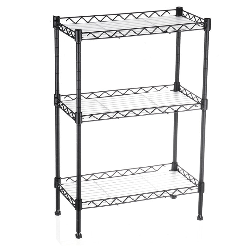 3 Tier Multi-Function Storage Cart Shelf Rack Organizer Adjustable with 4 Hooks Image 2