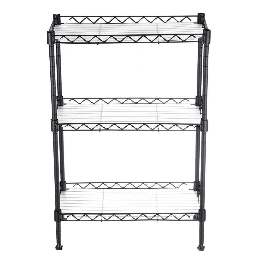 3 Tier Multi-Function Storage Cart Shelf Rack Organizer Adjustable with 4 Hooks Image 4