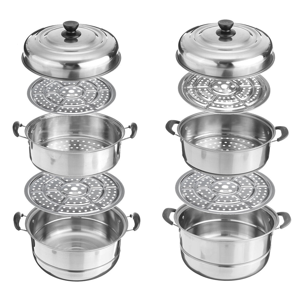 3 Tier Stainless Steel Pot Steamer Steam Cooking Cooker Cookware Hot Pot Kitchen Cooking Tools Image 10