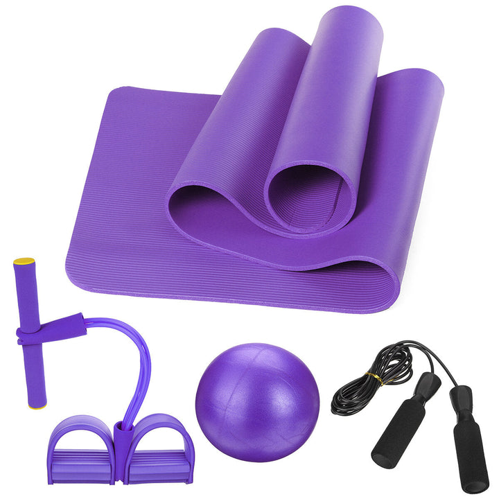 4PCS Yoga Beginner Kit Set Anti-skid Pilates Ball + Jump Rope + Resistance Band + Yoga Mats Home Fitness Tools Image 4