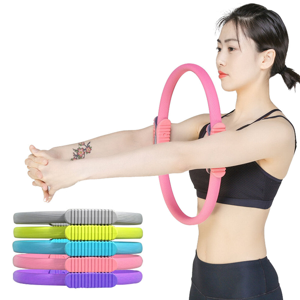 38CM Dual Grip Pilates Ring Circle Body Shaping Sport Fitness Exercise Yoga Kit Set Image 2