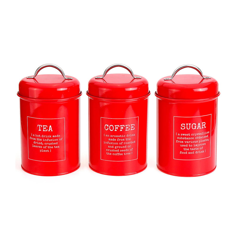 3Pcs Storage Tanks Canister Tea Coffee Sugar Tin Jar Stainless Steel Container Can Kitchen Image 2
