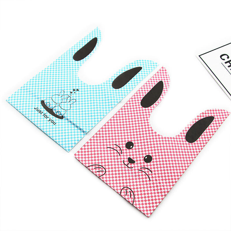 50Pcs/Lot Cute Rabbit Design Creative Sugar Dessert Bags Baking Self-adhesive Plastic Packing Bag Image 1