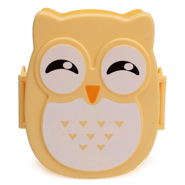900ml Plastic Bento Lunch Box Square Cartoon Owl Microwave Oven Food Container Image 1