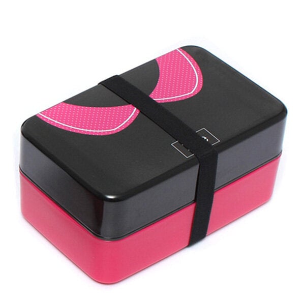 730ml 2 Tier Plastic Lovely Lunch Box Belt Bento Box Sushi Lunch Box Food Container Image 4