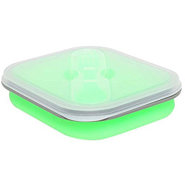 Collapsible Silicone Lunch Box BPA Free Foldable Bento Food Container With Tableware Image 4