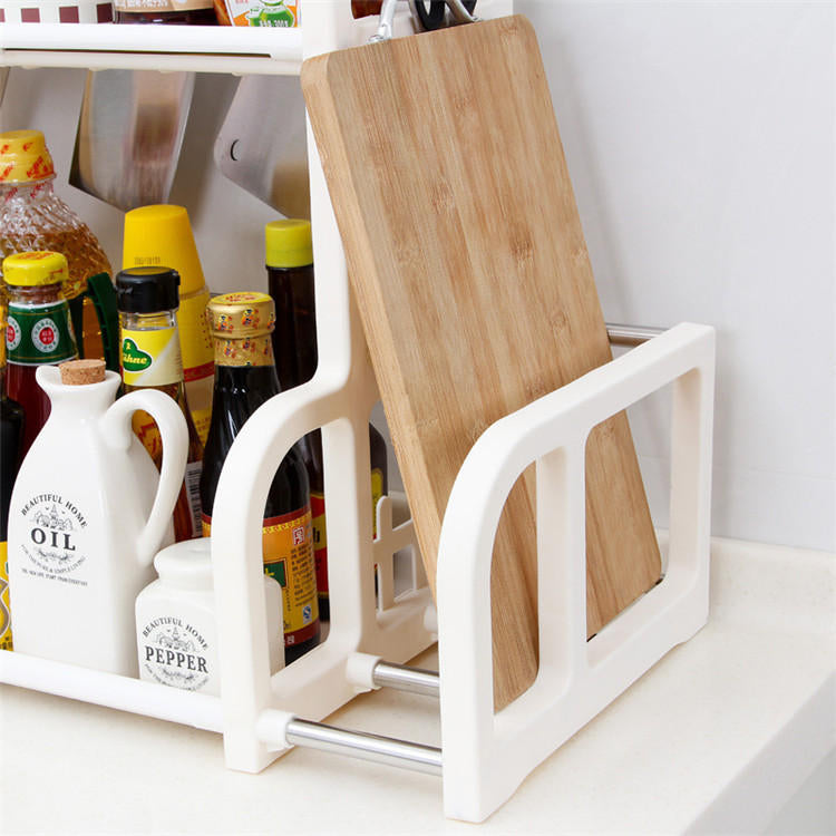 Double Layer Spice Jar Rack Storage Shelf Pantry Kitchen Cabinet Cupboard Holder Image 2