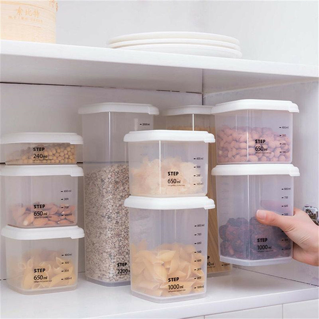 Plastic Storage Fresh Keeping Box Refrigerator Food Rice Beans Drain Image 4
