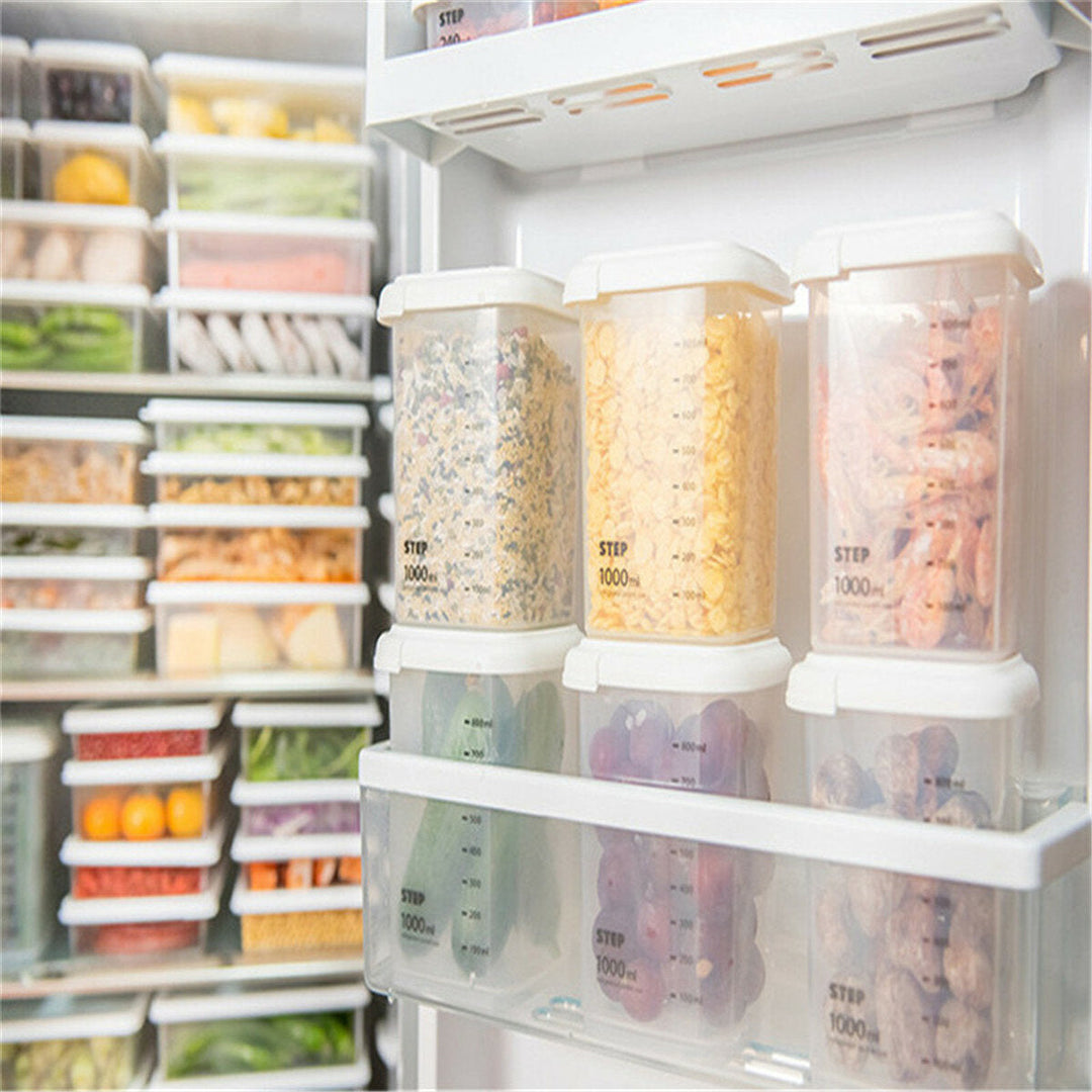 Plastic Storage Fresh Keeping Box Refrigerator Food Rice Beans Drain Image 4