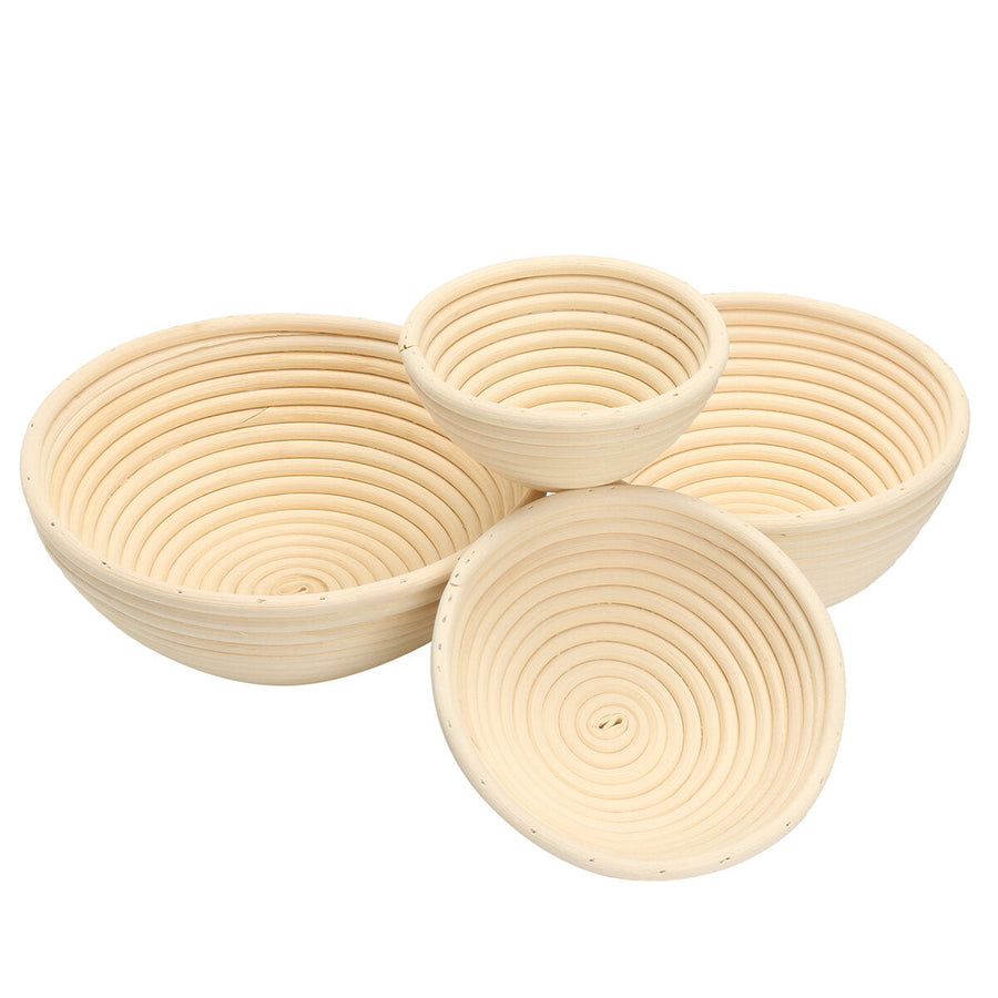 Round Banneton Brotform Rattan Basket Bread Dough Proofing Rising Loaf Proving 4 Sizes Image 1