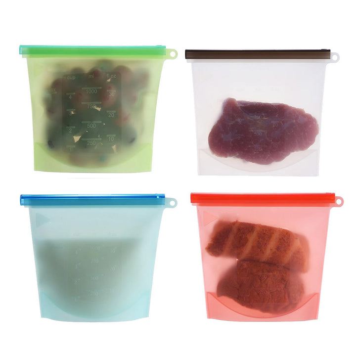 Reusable Silicone Food Fresh Bags Storage Sealed Containers for Refrigerator Kitchen Vacuum Bag Image 6