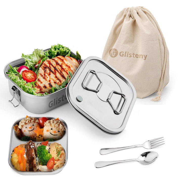 Stainless Steel Lunch Box Children with Compartments 1600ml Lunch Box Leak-Proof for Children and Adults3 Compartments Image 8