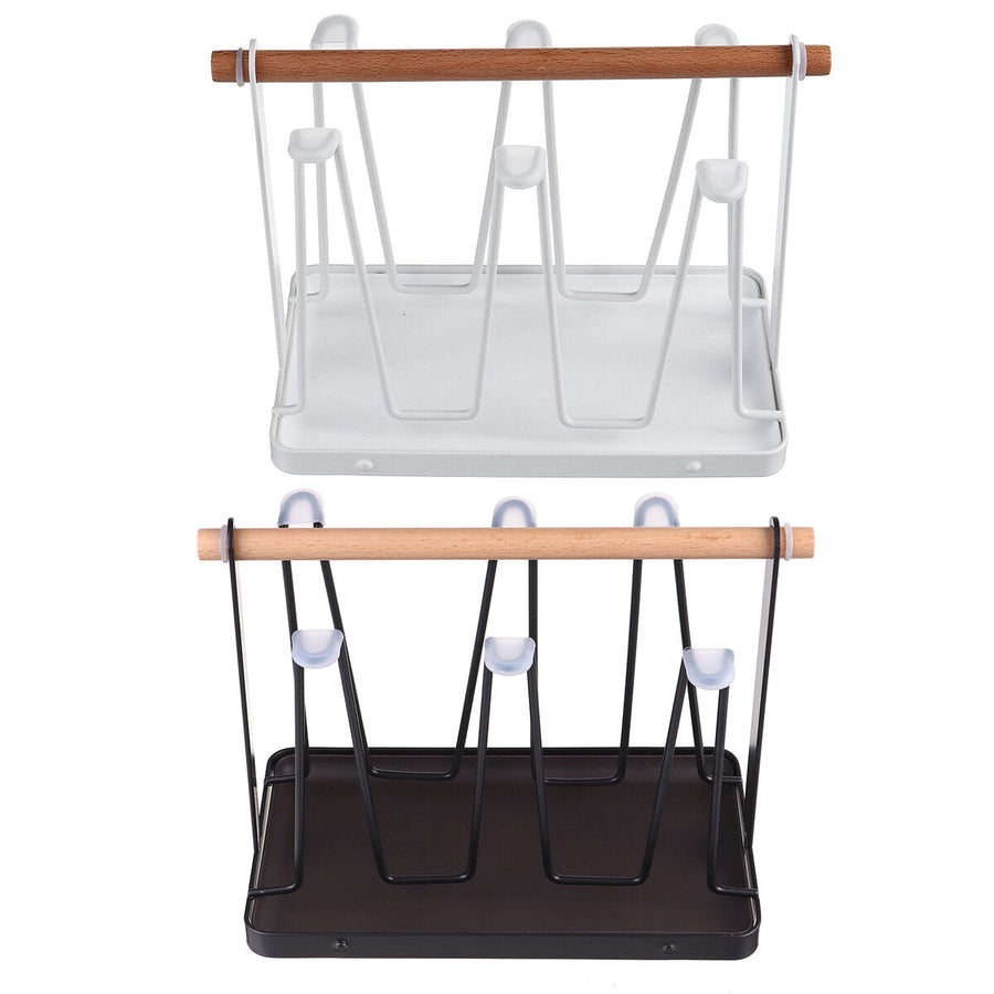 Wrought Iron Upside Down Drain Japanese Style Cup Holder Water Cup Mug Storage Rack Drain Rack Image 1