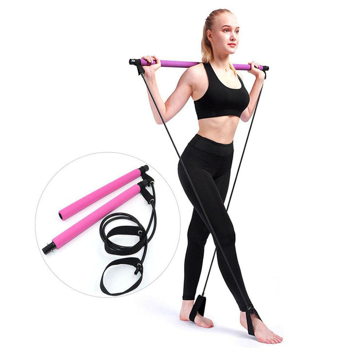 Yoga Pull Rods Pilates Bar Kit Abdominal Resistance Bands Body Fitness Sport Gym Fitness Building Puller Image 3