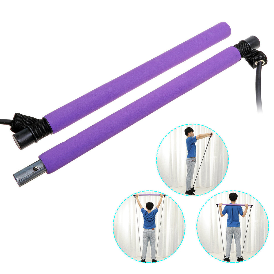 Yoga Pull Rods Pilates Bar Kit Abdominal Resistance Bands Body Fitness Sport Gym Fitness Building Puller Image 4