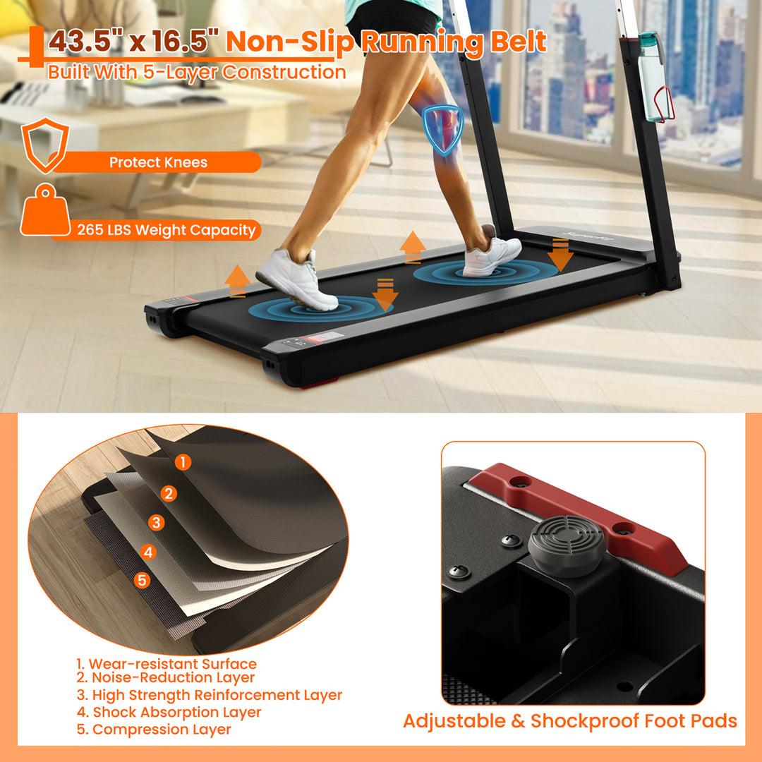 3HP Walking Running Jogging Exercise Machine APP Control Folding Treadmill Image 7