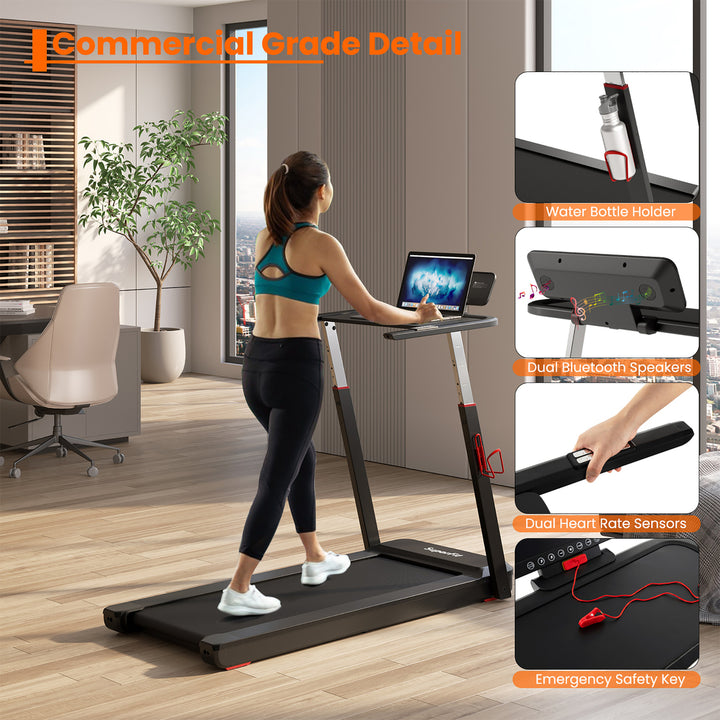 3HP Walking Running Jogging Exercise Machine APP Control Folding Treadmill Image 10