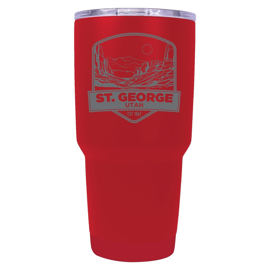 St. George Utah Souvenir 24 oz Engraved Insulated Stainless Steel Tumbler Image 1