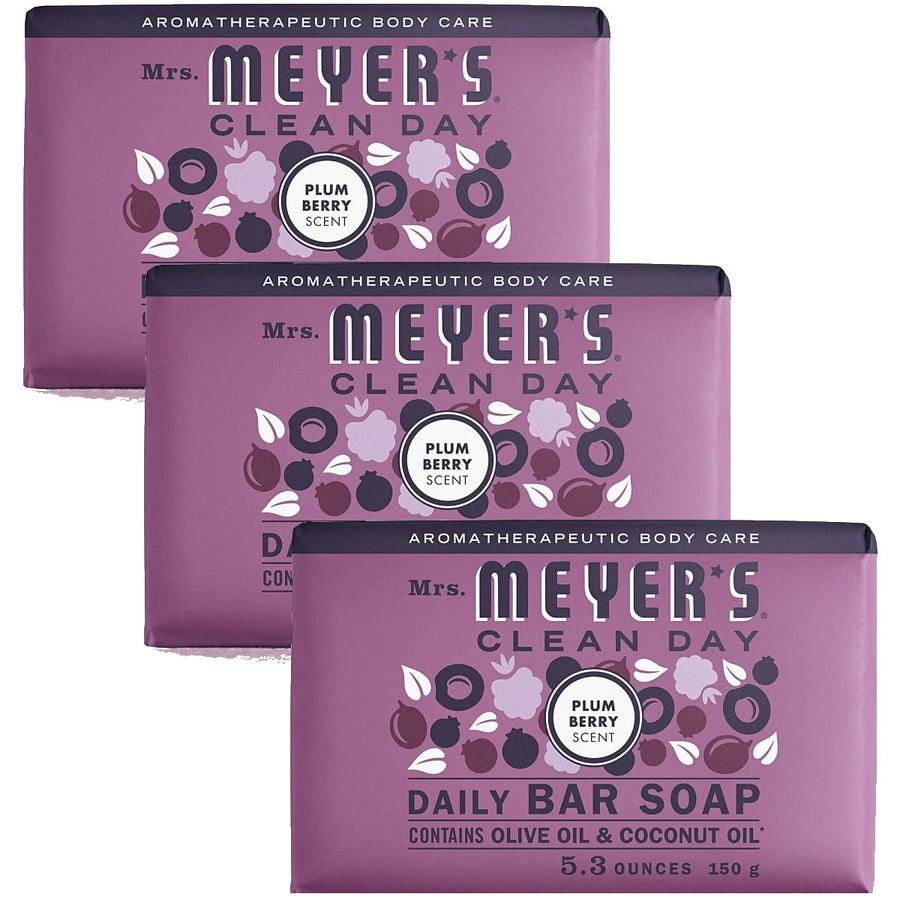 (3 Pack) Mrs. Meyers Clean Day Bar SoapPlum Berry Scent5.3 ounce Image 1