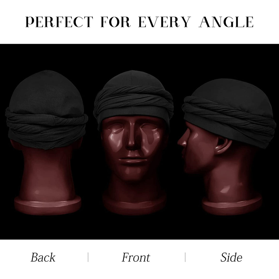 Halo Turban HeadWraps Satin Lined for MenPRE-TIED Head Scarf for Black Men and WomenPRE-TIED Head Scarf Image 4
