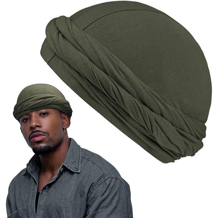 Halo Turban HeadWraps Satin Lined for MenPRE-TIED Head Scarf for Black Men and WomenPRE-TIED Head Scarf Image 9