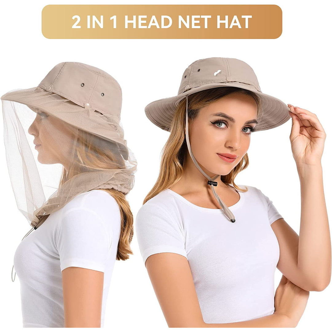 Mosquito Net Hat - Bug Cap UPF 50+ Sun Protection with Hidden Netting Outdoors for Women and Men Image 3