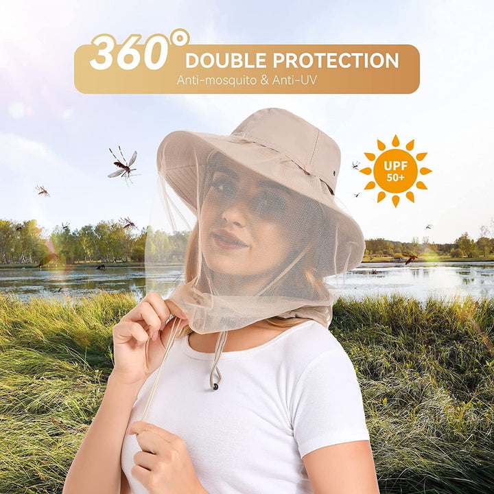 Mosquito Net Hat - Bug Cap UPF 50+ Sun Protection with Hidden Netting Outdoors for Women and Men Image 4