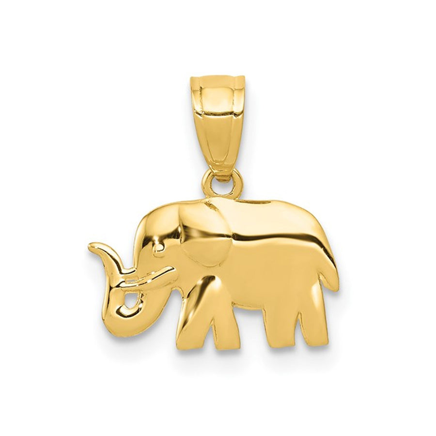 14K Yellow Gold Elephant Polished Charm Pendant (No Chain) Image 1