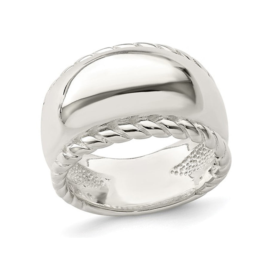 Sterling Silver Twisted Dome Polished Ring Image 1
