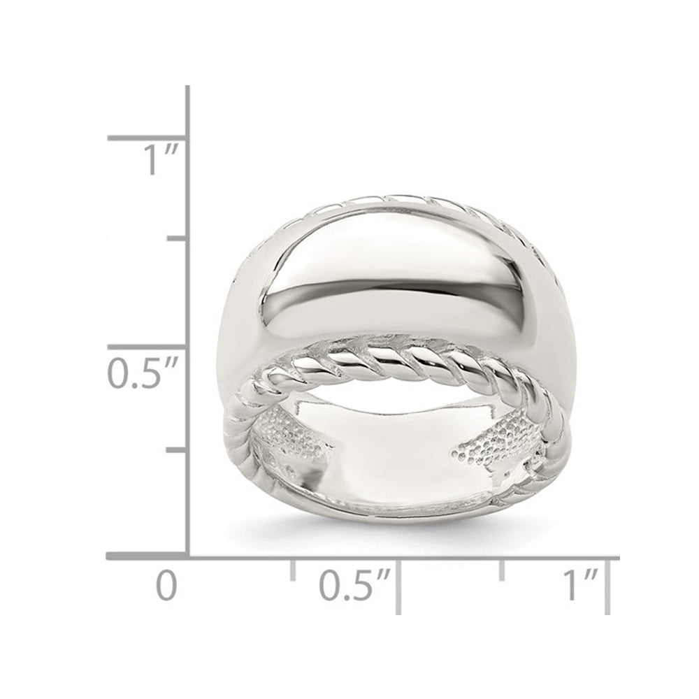 Sterling Silver Twisted Dome Polished Ring Image 3