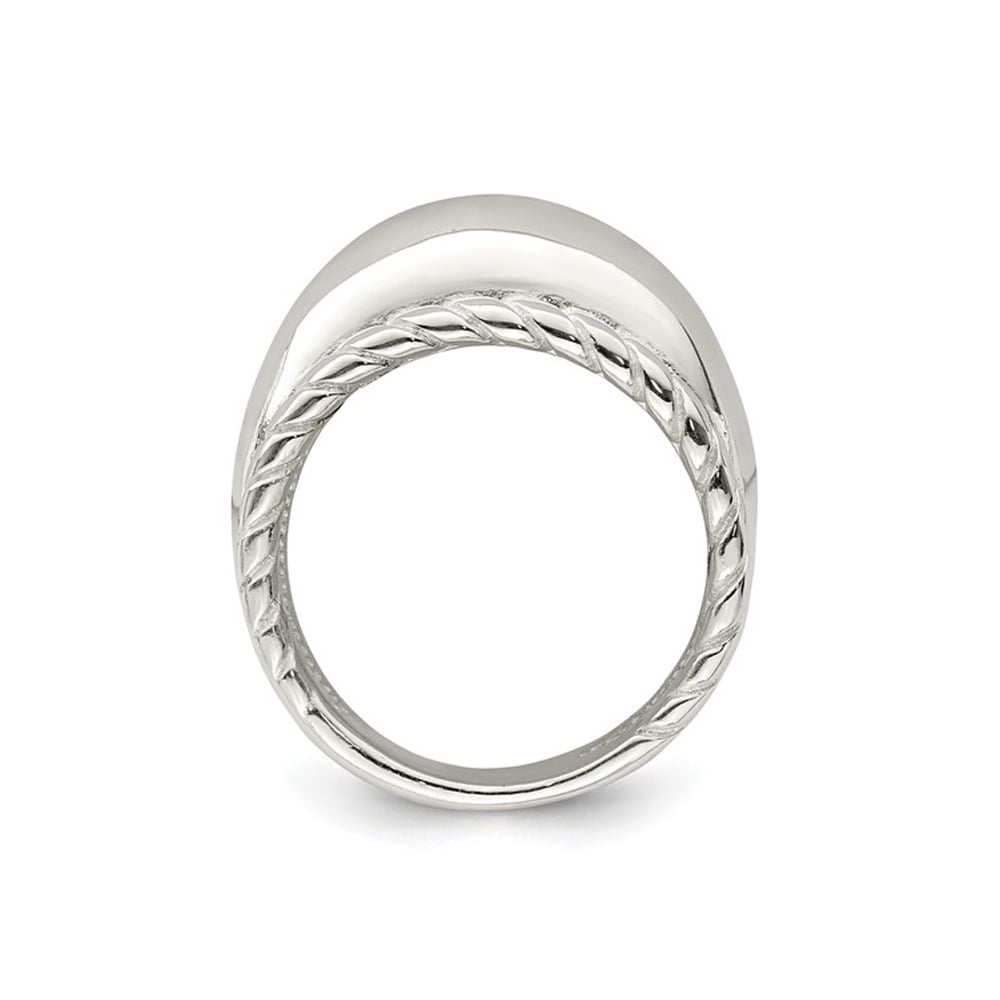 Sterling Silver Twisted Dome Polished Ring Image 4