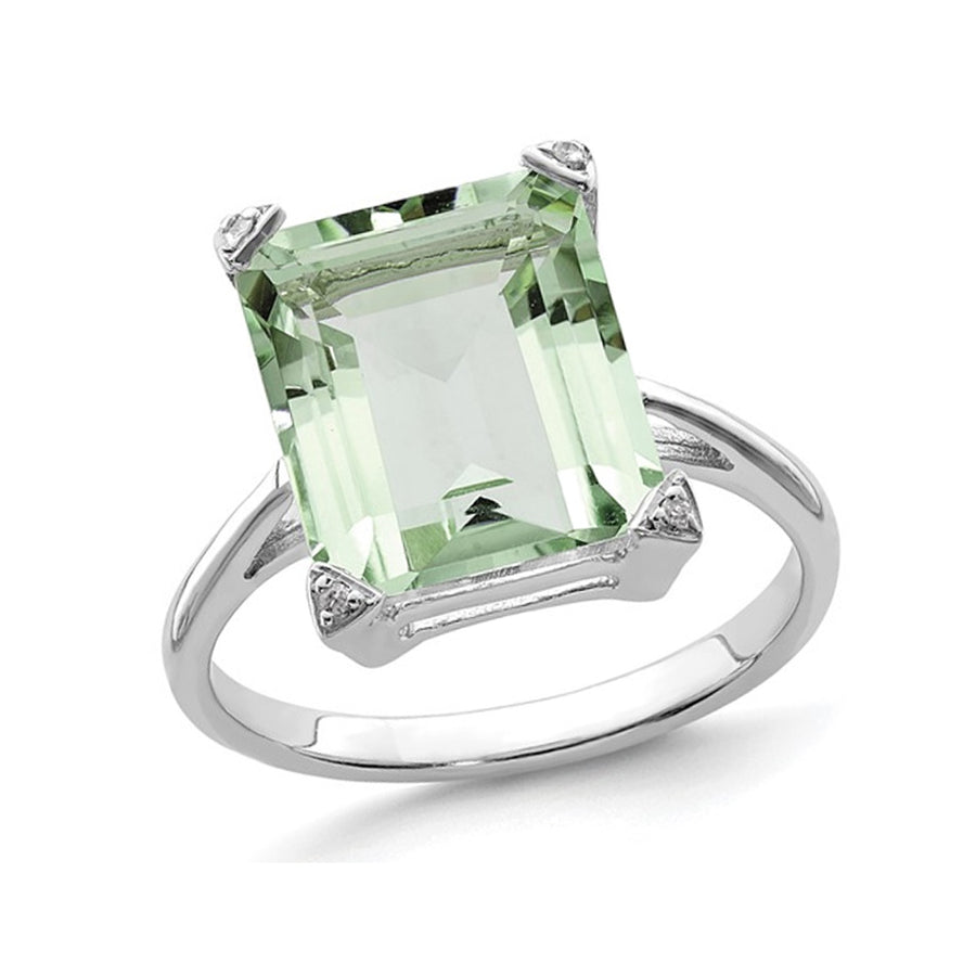 5.45 Carat (ctw) Green Quartz Ring in Sterling Silver Image 1