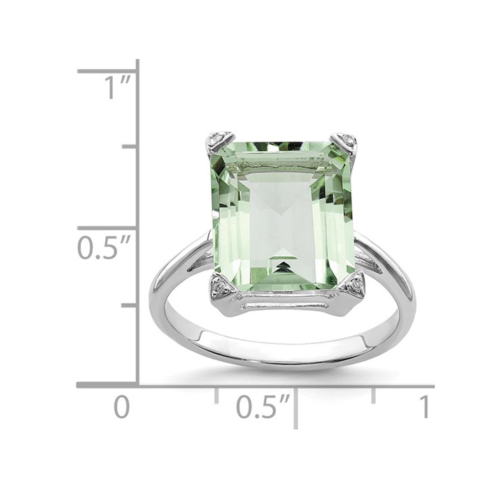 5.45 Carat (ctw) Green Quartz Ring in Sterling Silver Image 3