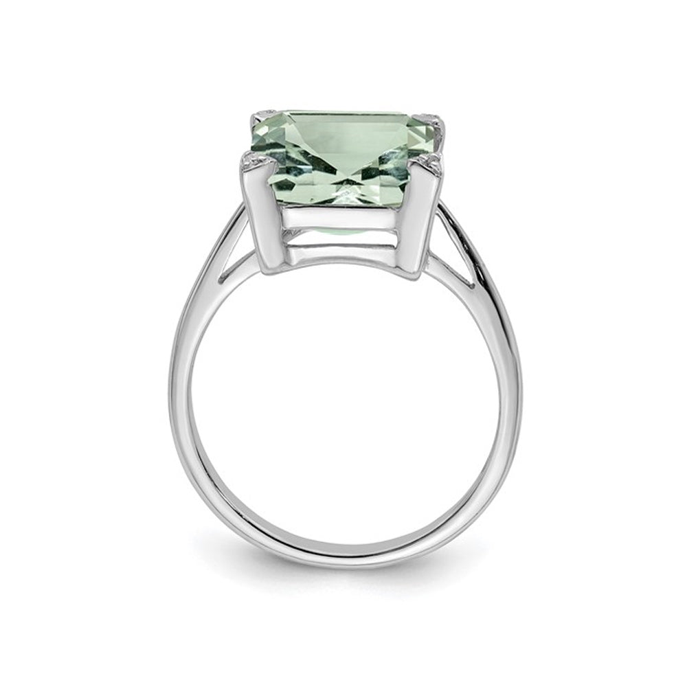 5.45 Carat (ctw) Green Quartz Ring in Sterling Silver Image 4