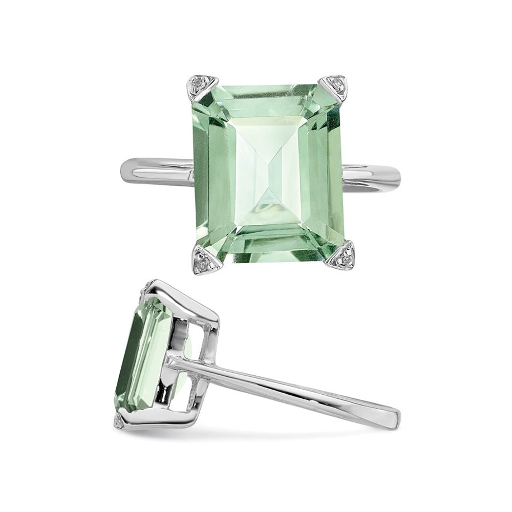 5.45 Carat (ctw) Green Quartz Ring in Sterling Silver Image 4