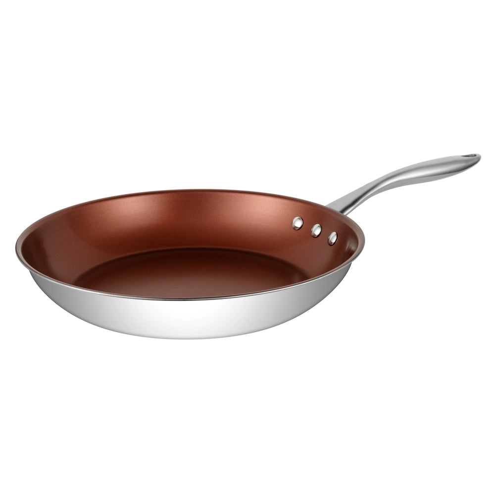 Stainless Steel Pan by Ozeri with ETERNAa 100% PFOA and APEO-Free Non-Stick CoatingBronze Interior Image 2