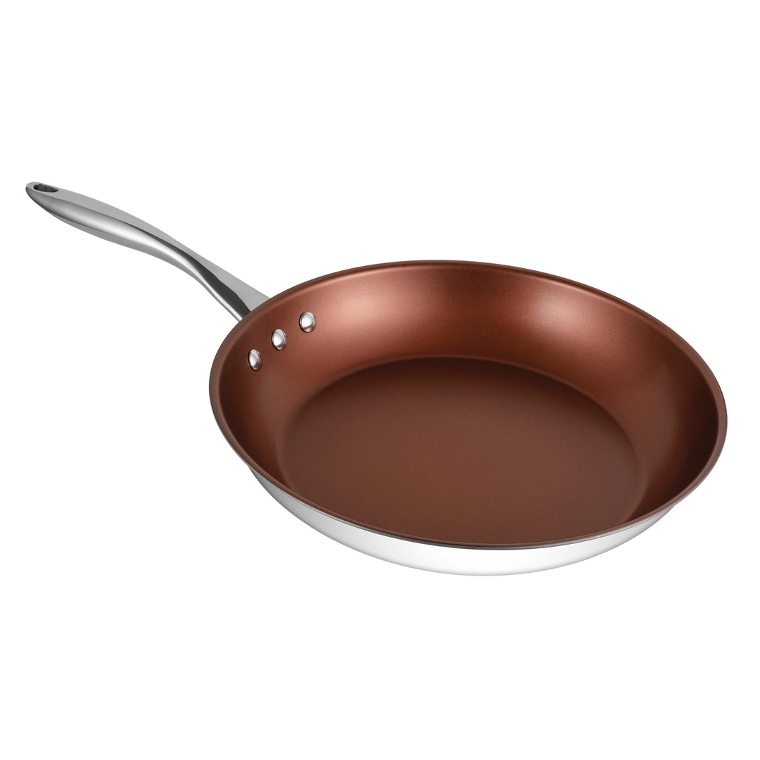 Stainless Steel Pan by Ozeri with ETERNAa 100% PFOA and APEO-Free Non-Stick CoatingBronze Interior Image 4