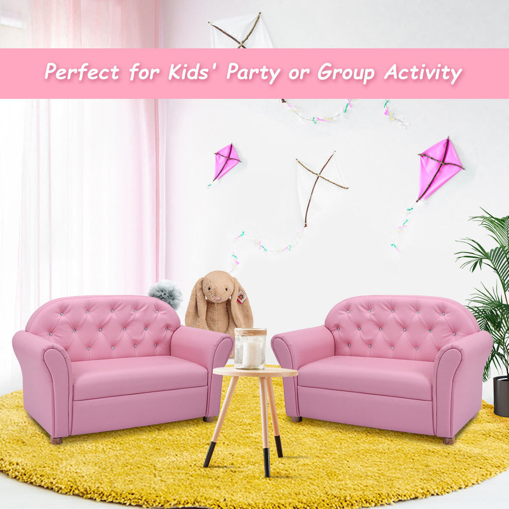 Kids Sofa Princess Armrest Chair Lounge Couch Children Toddler Gift Image 2