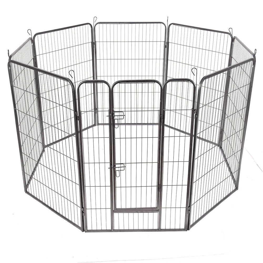 48 8 Panel Pet Puppy Dog Playpen Door Exercise Kennel Fence Metal Image 2