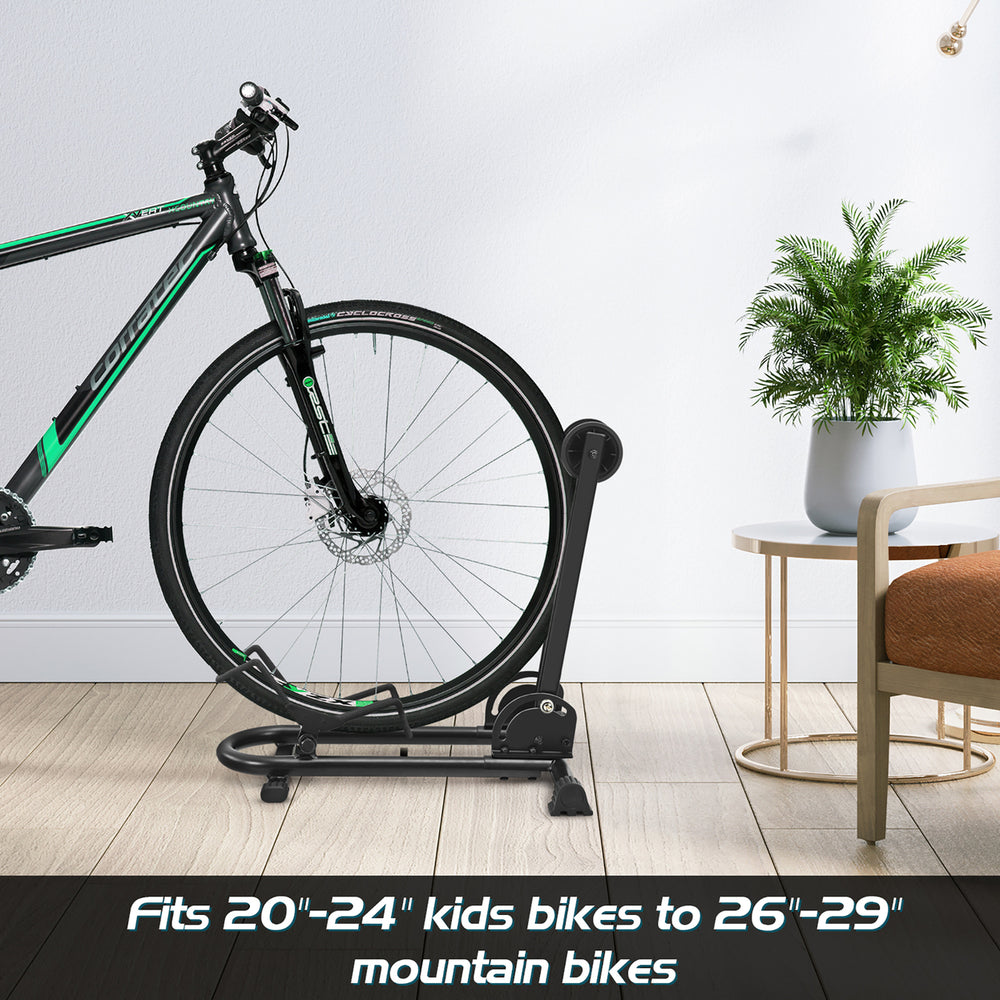 Foldable Bike Floor Parking Rack Home Garage Storage Stand Fit 20-29 Image 2